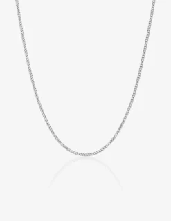 Chaine gourmette diamantée or blanc 750 ‰ 1,00 mm SO OR