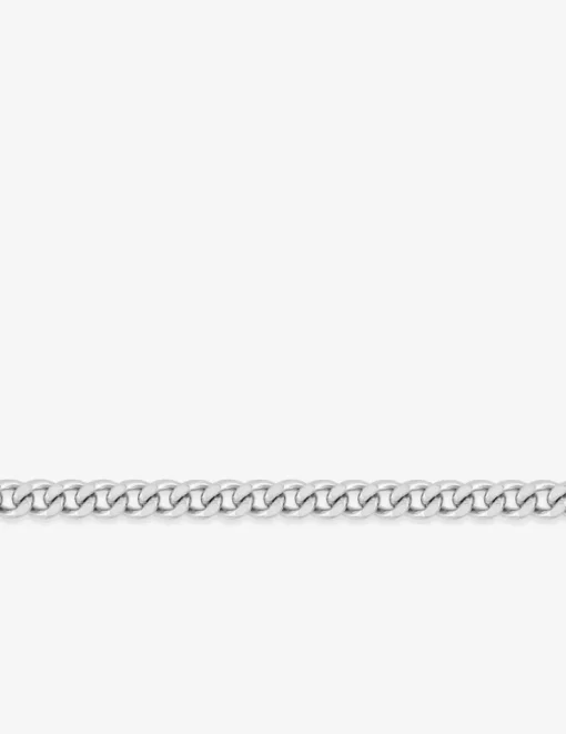 Chaine maille gourmette diamentée en or blanc 750 ‰ SO OR