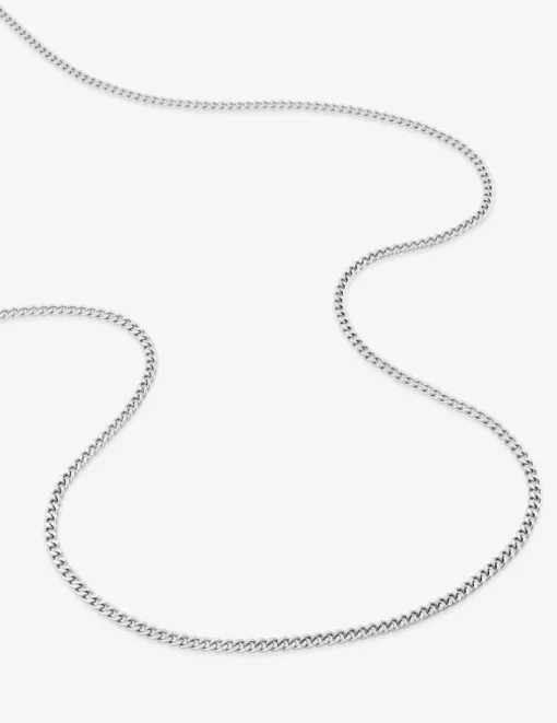 Chaine maille gourmette diamentée en or blanc 750 ‰ SO OR