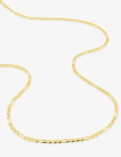 Chaine maille marine et baton 1+3 en or jaune 375 ‰ SO OR
