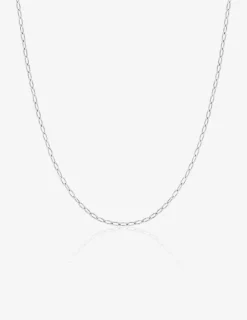Chaine or blanc 375 ‰ en maille  forçat allongée SO OR
