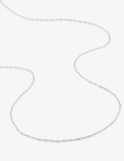Chaine or blanc 375 ‰ en maille  forçat allongée SO OR