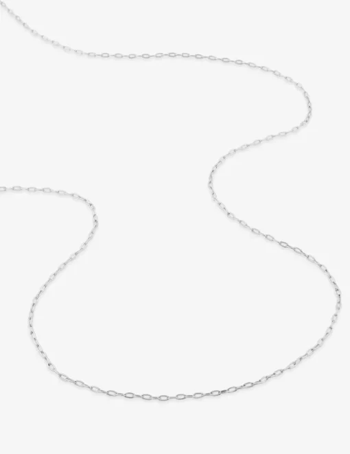 Chaine or blanc 375 ‰ en maille  forçat allongée SO OR
