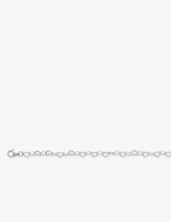 Chaîne de cheville cœurs 4 mm argent 925‰ rhodié SO OR