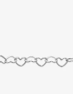 Chaîne de cheville cœurs 4 mm argent 925‰ rhodié SO OR
