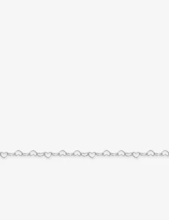 Chaîne de cheville cœurs argent 925‰ rhodié SO OR