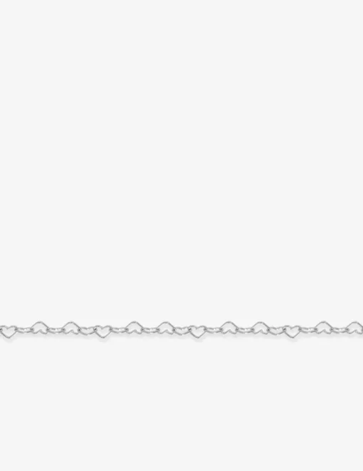 Chaîne de cheville cœurs argent 925‰ rhodié SO OR