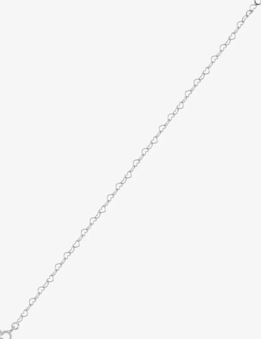 Chaîne de cheville cœurs argent 925‰ rhodié SO OR