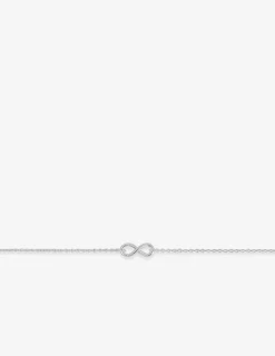 Chaîne de cheville forçat argent rhodié 925 ‰ et motif infini SO OR