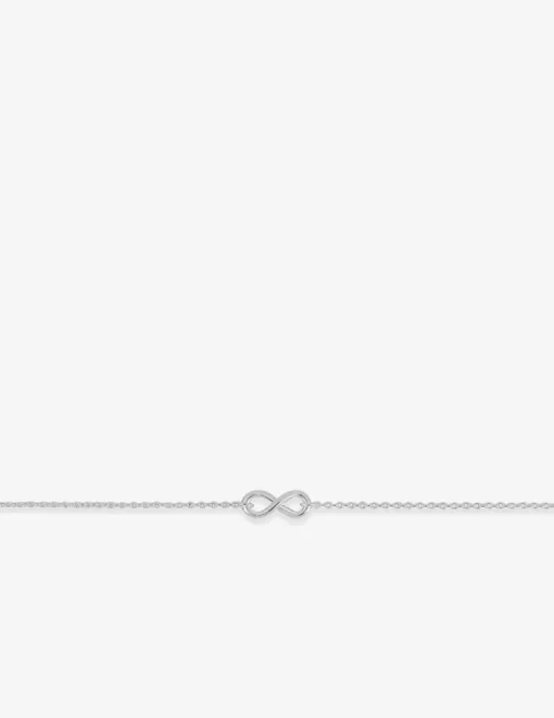 Chaîne de cheville forçat argent rhodié 925 ‰ et motif infini SO OR