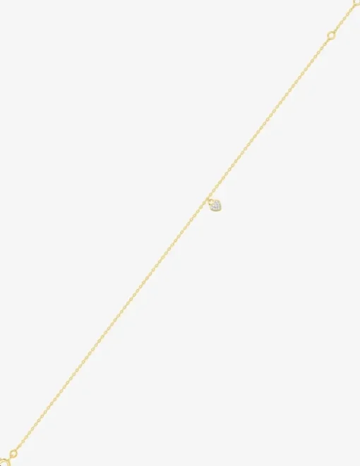 Chaîne de cheville plaqué or et cœur oxydes de zirconium SO OR