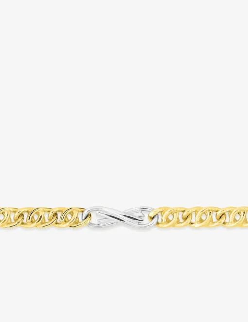 Chaîne fantaisie bicolore or 750 ‰ 3 mm SO OR