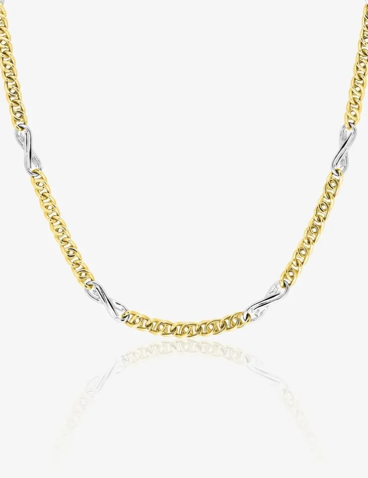 Chaîne fantaisie bicolore or 750 ‰ 3 mm SO OR