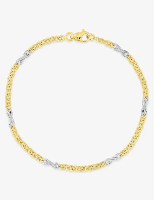 Chaîne fantaisie or 750‰ bicolore 3 mm SO OR