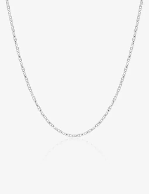 Chaîne forçat en or blanc 375 ‰ de largeur 1,5 mm SO OR