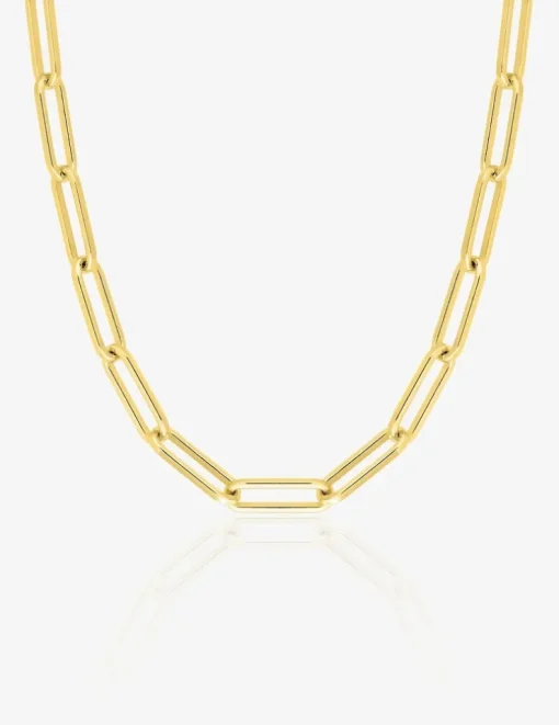 Chaîne forçat rectangle or jaune 750‰ 3,8 mm SO OR