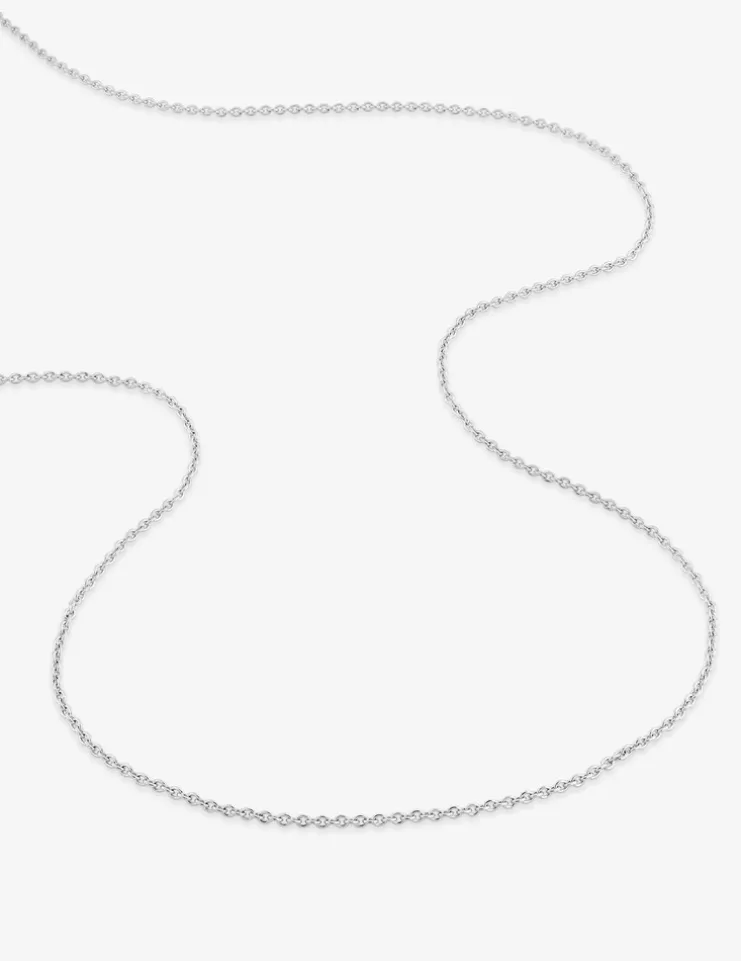 Chaîne forçat rond 1,30 mm or blanc 750‰ SO OR