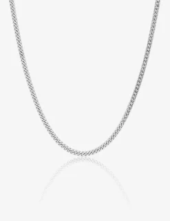 Chaîne gourmette diamantée or blanc 375‰ 1,8 mm SO OR