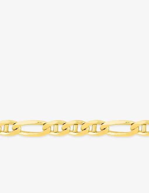 Chaîne maille bâton alternée 1+3 or jaune 375 ‰ 3 mm SO OR