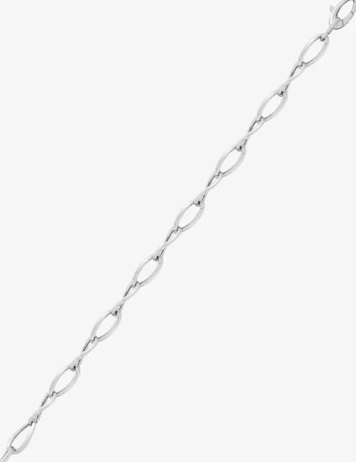 Chaîne maille creuse ovale or blanc 750‰ SO OR