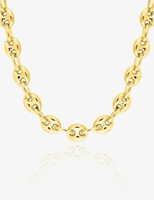 Chaîne maille grain de café creuse or jaune 750 ‰ 6 mm SO OR