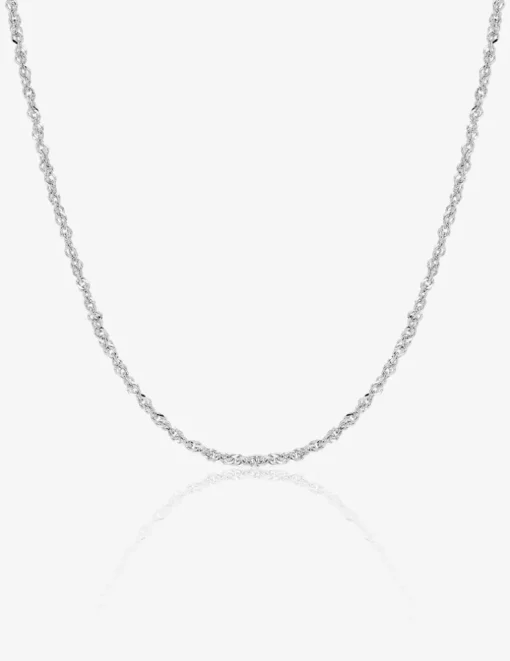 Chaîne Singapour or blanc 750 ‰ 1,7 mm SO OR