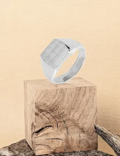 Chevalière argent 925 ‰, plateau rectangle 12x9 mm SO OR