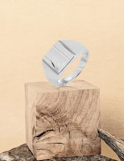 Chevalière argent 925 ‰, plateau rectangle 10x11 mm SO OR