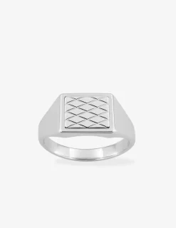 Chevalière argent rhodié 925 ‰ avec motif fantaisie SO OR