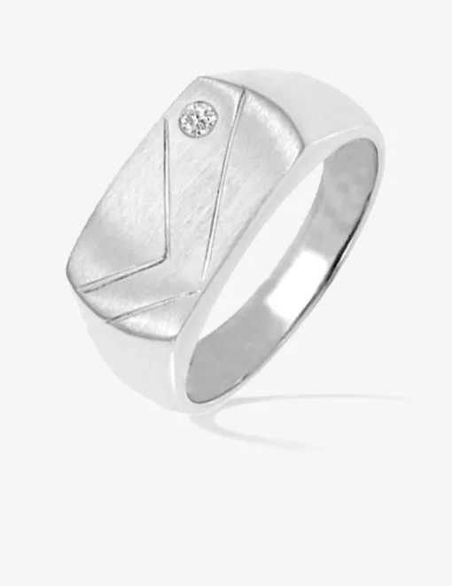 Chevalière fantaisie argent rhodié 925 ‰ et oxyde de zirconium SO OR