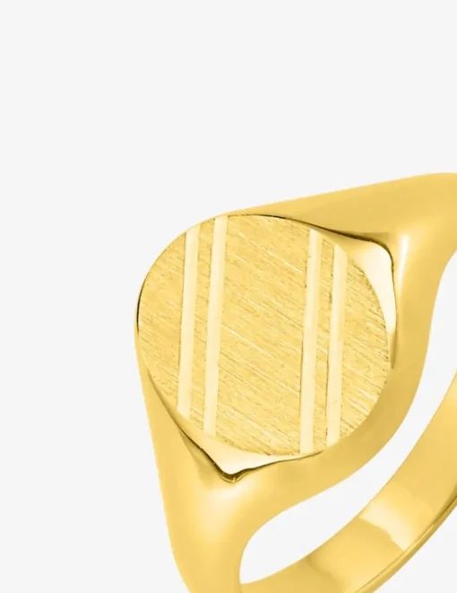 Chevalière fantaisie or jaune 750 ‰, massive, plateau ovale 9x11 mm SO OR