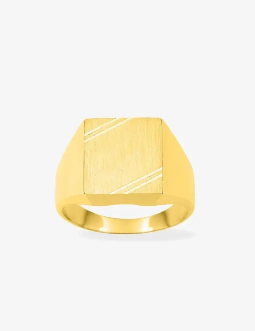 Chevalière massive or jaune 750 ‰, plateau 11x11 mm SO OR