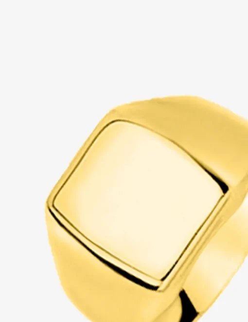 Chevalière or jaune 750 ‰, massive, plateau carré 11x11 mm SO OR