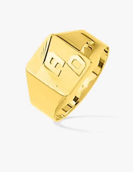 Chevalière plateau carré 10 mm or jaune 750‰ SO OR