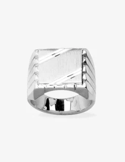 Chevalière rainurée argent 925‰ SO OR
