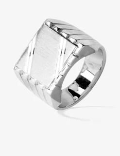 Chevalière rainurée argent 925‰ SO OR