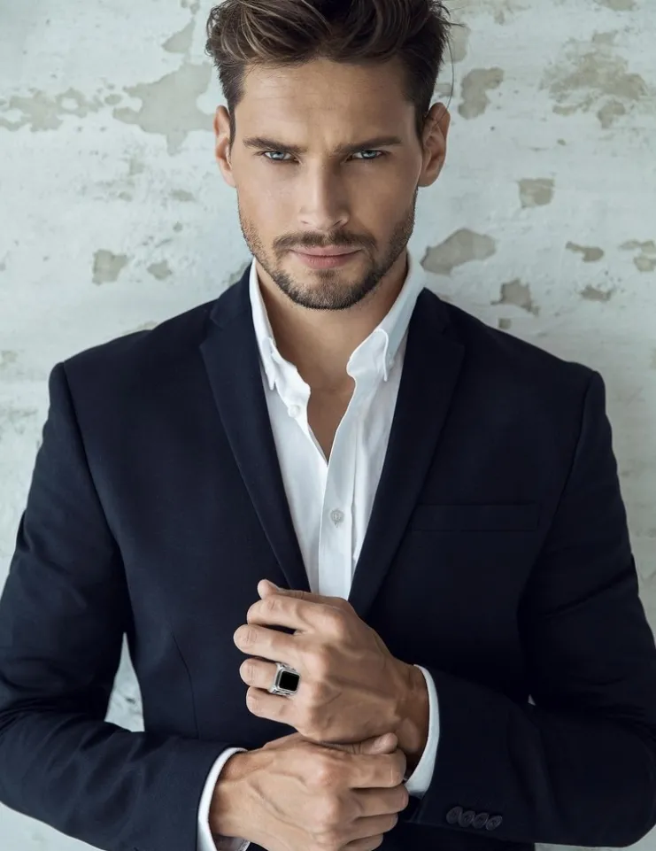 Chevalière vintage acier et agate noire SO OR