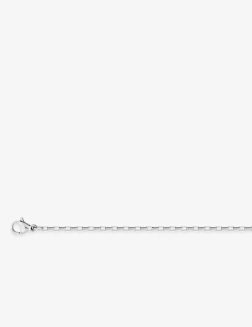 Collier acier chaine forçat ronde miroir rectangle SO OR