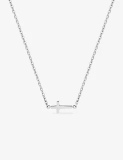 Collier acier chaîne forçat et croix SO OR