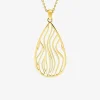 Collier acier doré avec pendentif gouttes à motif ligne graphique sur bélière SO OR