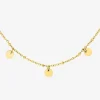 Collier acier doré, breloques rondes SO OR