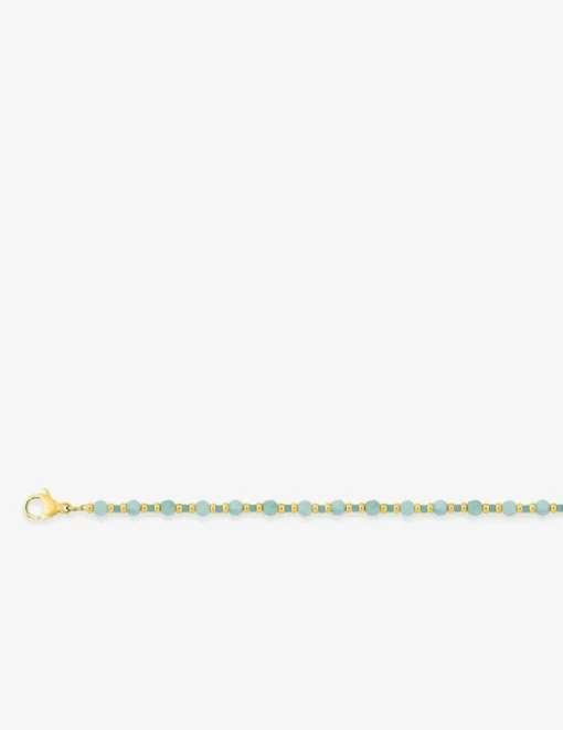 Collier acier doré, cristaux et perles de verre SO OR
