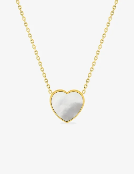 Collier acier doré cœur nacre SO OR