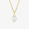 Collier acier doré et perle SO OR