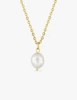 Collier acier doré et perle SO OR
