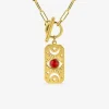 Collier acier doré pendentif turquoise rouge SO OR