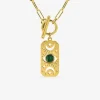 Collier acier doré pendentif malachite synthétique SO OR