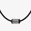 Collier acier et matière synthétique avec pendentif moderne SO OR