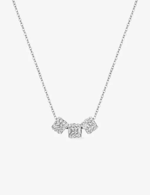 Collier acier gris perles recouvertes de cristaux synthétiques SO OR