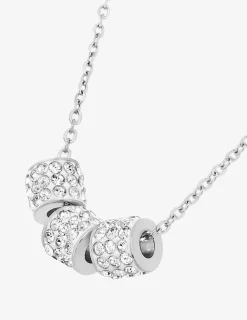 Collier acier gris perles recouvertes de cristaux synthétiques SO OR